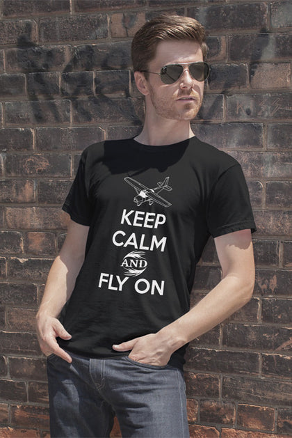 FunkyShirty Keep Calm and Fly On (Men)  Creative Design - FunkyShirty
