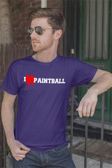 FunkyShirty I Love Paintball (Men)  Creative Design - FunkyShirty