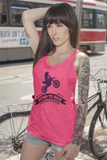 FunkyShirty Born to Ride Forced to Work (WOMEN)  Creative Design - FunkyShirty