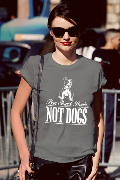 FunkyShirty Ban Stupid People Not Dogs (Women)  Creative Design - FunkyShirty
