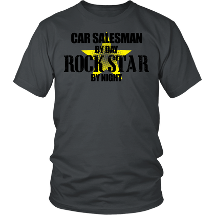 FunkyShirty Car Salesman by Day Rockstar by Night (Men)  Creative Design - FunkyShirty