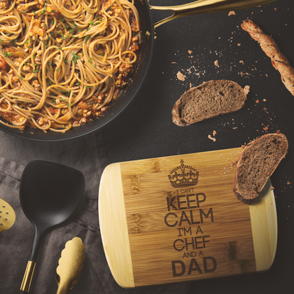 CHEF Dad - Round Edge Wood Cutting Board