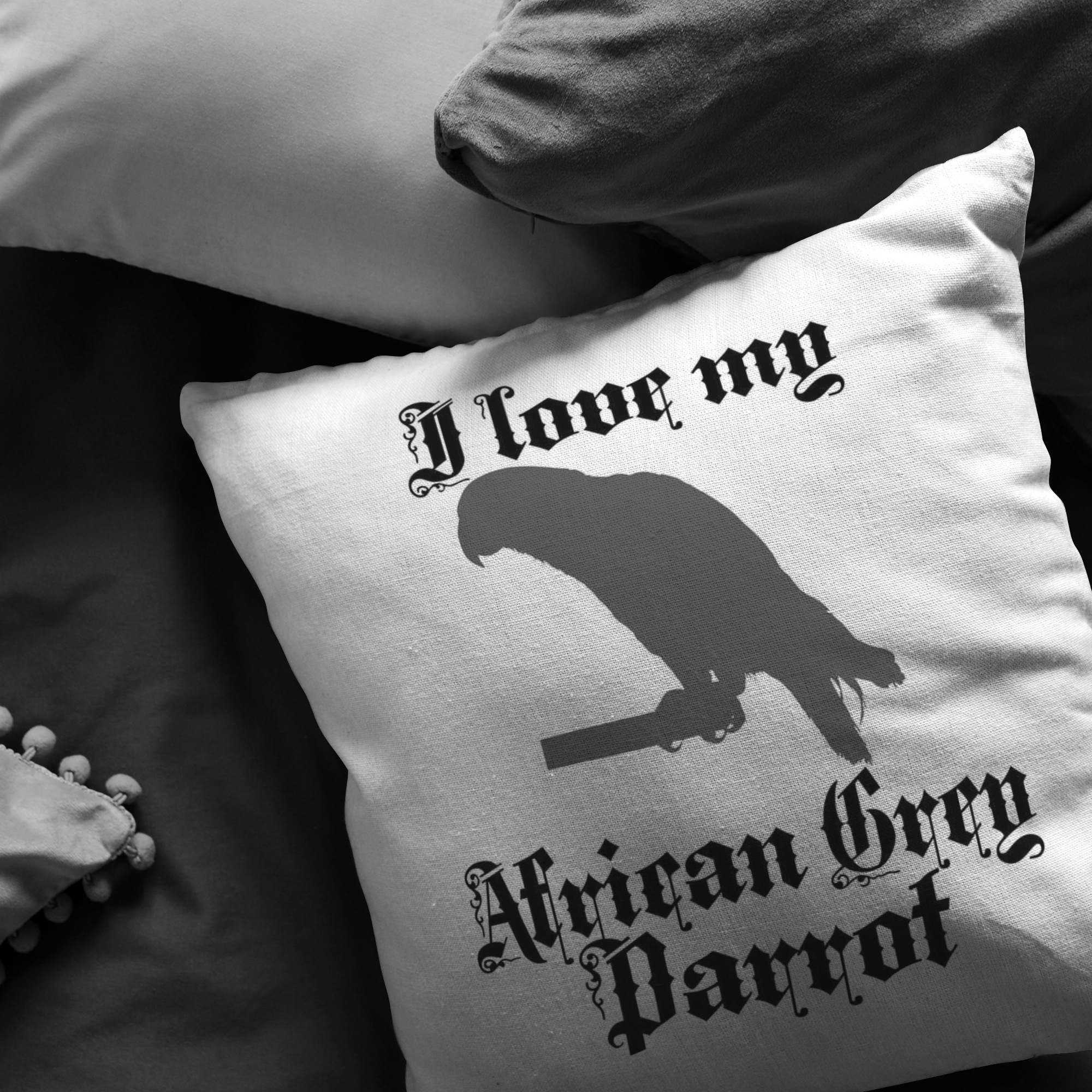 I love my African Grey Parrot - Pillow