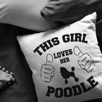 This girl loves her poodle - Pillow