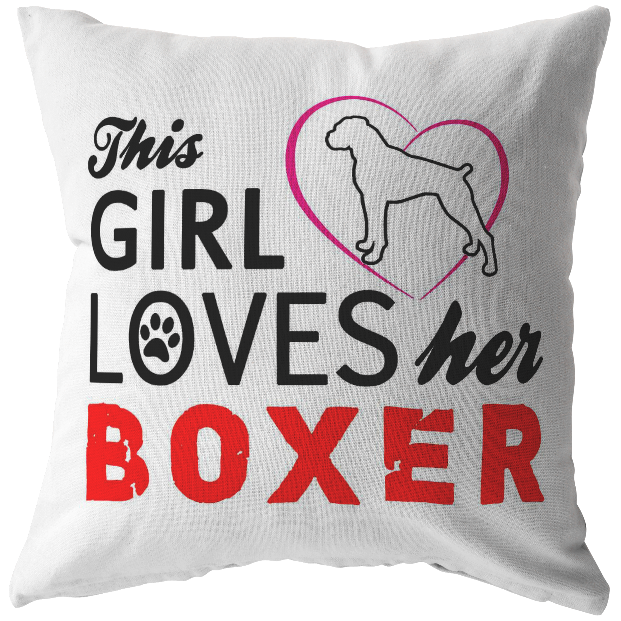 This Girl Loves her BOXER - Pillow