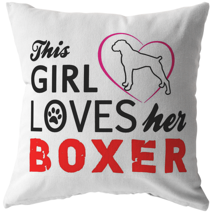 This Girl Loves her BOXER - Pillow