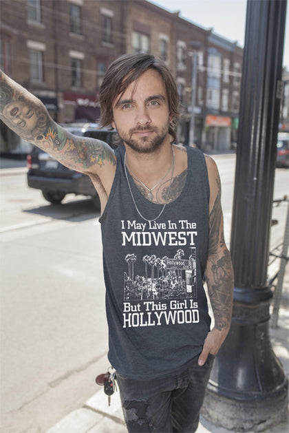 FunkyShirty I may Live in The Midwest But This Girl is Hollywood (Men)  Creative Design - FunkyShirty