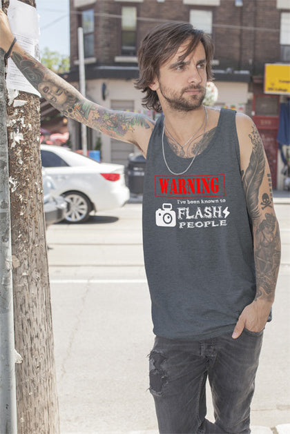 FunkyShirty Warning Ive been known to Flash People (Men)  Creative Design - FunkyShirty