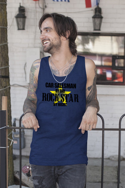 FunkyShirty Car Salesman by Day Rockstar by Night (Men)  Creative Design - FunkyShirty