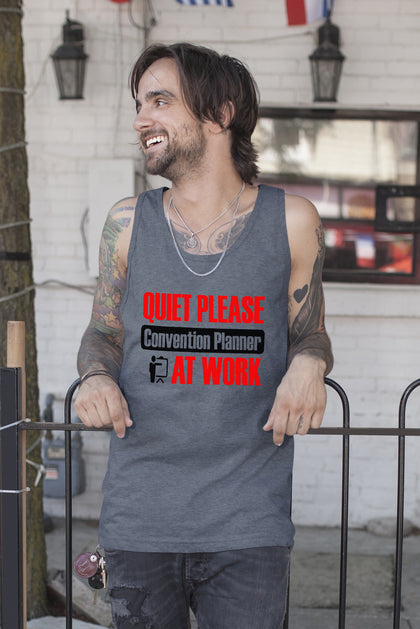 FunkyShirty Quiet Please Convention Planner at Work (Men)  Creative Design - FunkyShirty