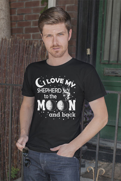 FunkyShirty I Love my Shepherd to the Moon and Back (Men)  Creative Design - FunkyShirty