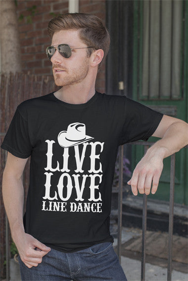 FunkyShirty Live, Love, Line Dance (Men)  Creative Design - FunkyShirty