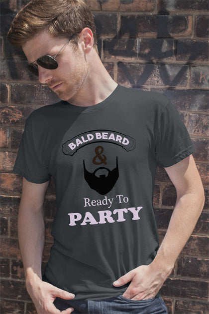 FunkyShirty Bald Beard & Ready to Party  Creative Design - FunkyShirty