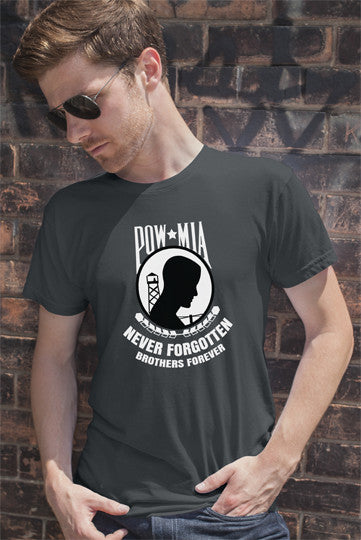 FunkyShirty Pow Mia Never Forgotten Brothers Forever  Creative Design - FunkyShirty
