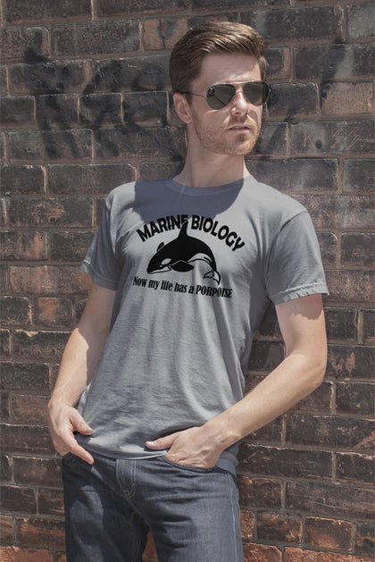FunkyShirty Marine Biology Now my Life has a Porpoise (Men)  Creative Design - FunkyShirty