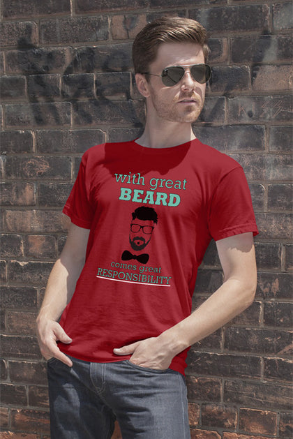 FunkyShirty With Great Beard Comes Great Rsponsibility  Creative Design - FunkyShirty
