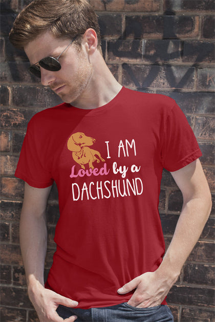 FunkyShirty I am Loved by a Dachshund (Men)  Creative Design - FunkyShirty