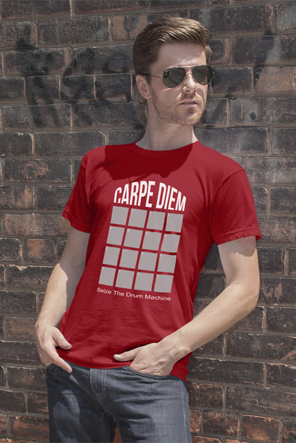 FunkyShirty Carpie Diem Sieze the drum Machine (Men)  Creative Design - FunkyShirty