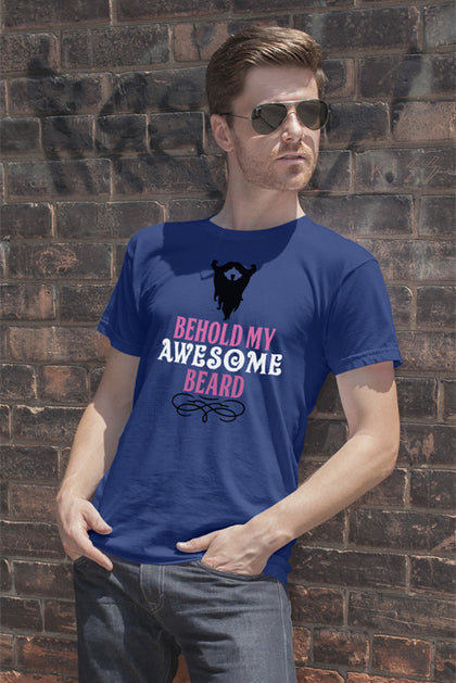 FunkyShirty Behold my Awsome Beard  Creative Design - FunkyShirty