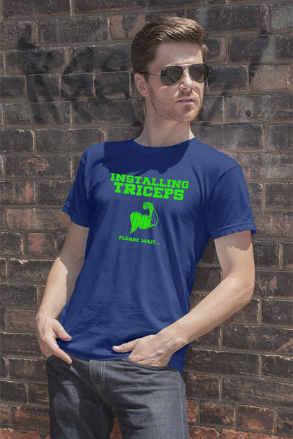 FunkyShirty Installing Triceps Please Wait (Men)  Creative Design - FunkyShirty
