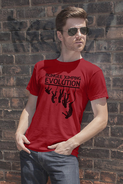 FunkyShirty Bungee jumping Evolution (Men)  Creative Design - FunkyShirty