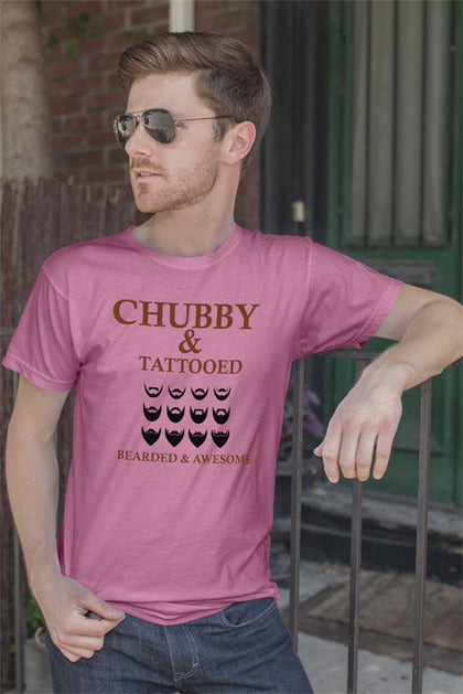 FunkyShirty Chubby & Tattoed Bearded & Awesome  Creative Design - FunkyShirty