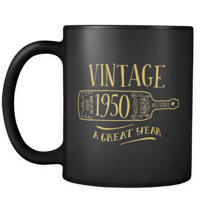 FunkyShirty Vintage 1950 - Black Mug  Drinkware - FunkyShirty