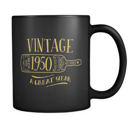 FunkyShirty Vintage 1950 - Black Mug  Drinkware - FunkyShirty