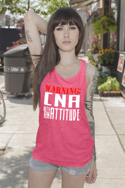 FunkyShirty Warning CNA with an Attitude (Women)  Creative Design - FunkyShirty