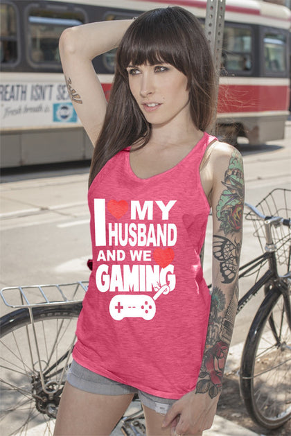 FunkyShirty I Love my Husband and we Love Gaming  Creative Design - FunkyShirty