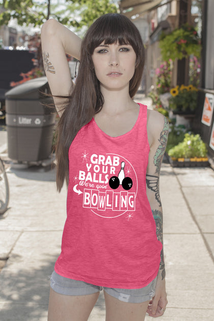FunkyShirty Grab Your Balls Were Goin' Bowling (Women)  Creative Design - FunkyShirty