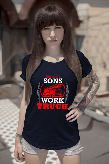 FunkyShirty This is my Sons Work Truck (Women)  Creative Design - FunkyShirty