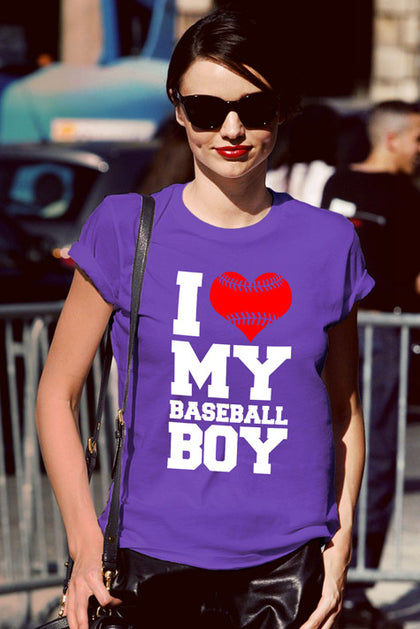 FunkyShirty I Love my Baseball Boy (Women)  Creative Design - FunkyShirty
