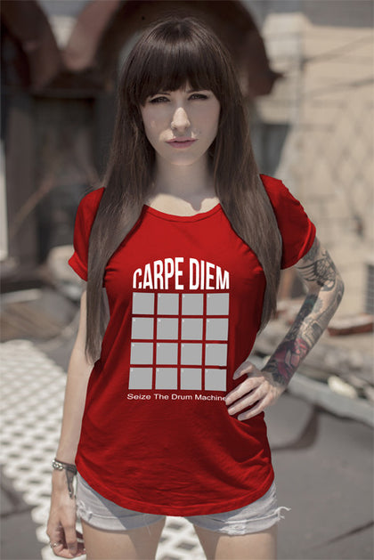 FunkyShirty Carpie Diem Sieze the drum Machine (Women)  Creative Design - FunkyShirty