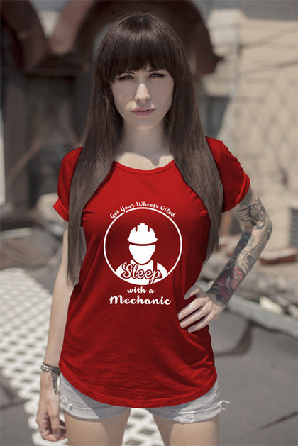 FunkyShirty Get Your Wheels Oiled Sleep with a Mechanic (Women)  Creative Design - FunkyShirty