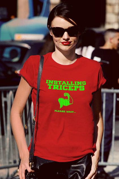 FunkyShirty Installing Triceps Please Wait (Women)  Creative Design - FunkyShirty