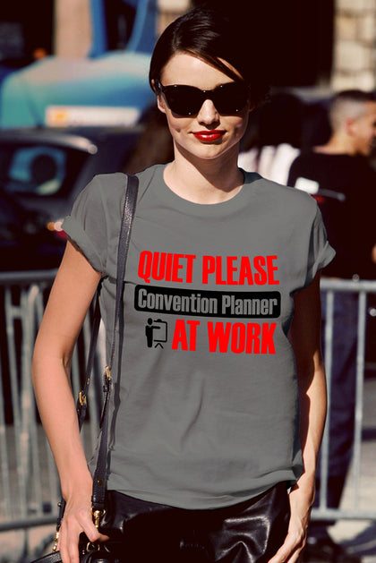 FunkyShirty Quiet Please Convention Planner at Work (Women)  Creative Design - FunkyShirty