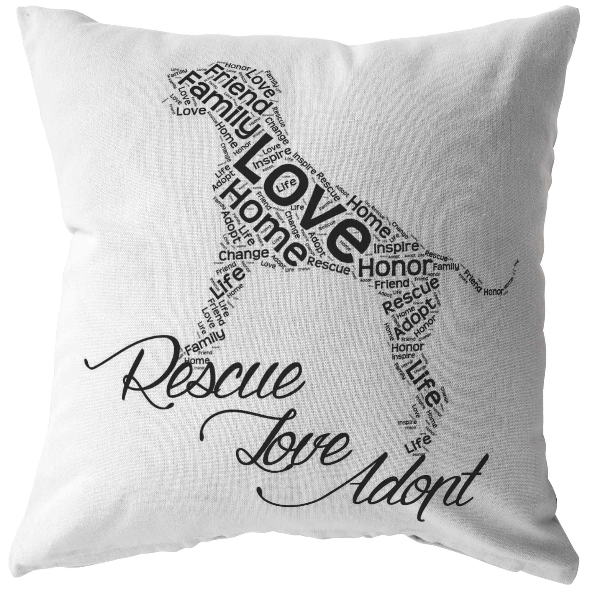 Dog Rescue, Love and Adopt - Pillow
