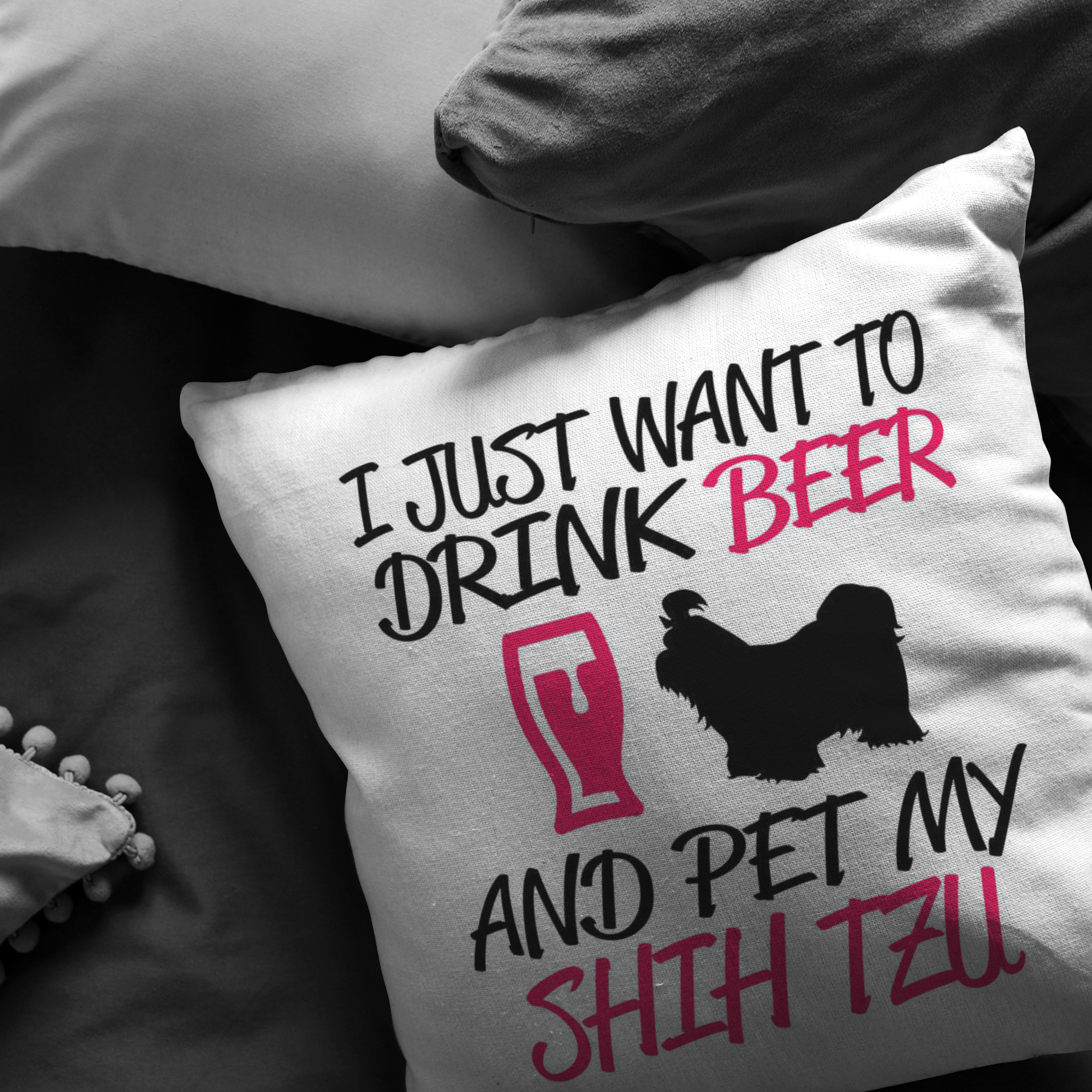 Beer and My Shih Tzu - Pillow