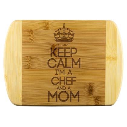 CHEF Mom - Round Edge Wood Cutting Board