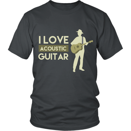 FunkyShirty I Love Acoustic Guitar (Men)  Creative Design - FunkyShirty