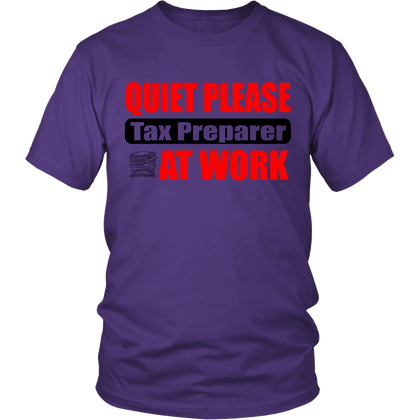 FunkyShirty Quiet Please Tax Preparer at Work (MEN)  T-shirt - FunkyShirty