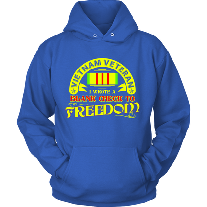 FunkyShirty Vietnam Veteran i Wrote blank check to Freedom (Women)  Creative Design - FunkyShirty