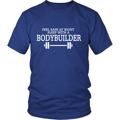 FunkyShirty Feel Safe at Night Sleep With a BOdyBuilder (Men)  Creative Design - FunkyShirty