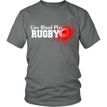 FunkyShirty Give Blood Play Rugby (Men)  Creative Design - FunkyShirty