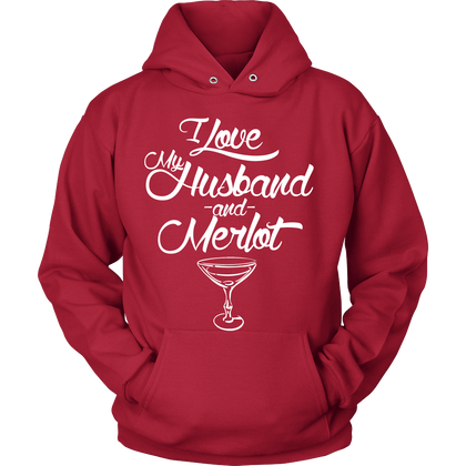 FunkyShirty I love my Husband and Merlot  Creative Design - FunkyShirty