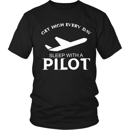 FunkyShirty Get High Every Day sleep with a Pilot (Men)  Creative Design - FunkyShirty