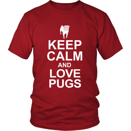 FunkyShirty Keep Calm and Love Pugs (Men)  Creative Design - FunkyShirty