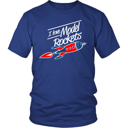 FunkyShirty I Love Model Rockets (Men)  Creative Design - FunkyShirty