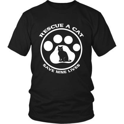 FunkyShirty Rescue a Cat save a nine Lives (Men)  Creative Design - FunkyShirty